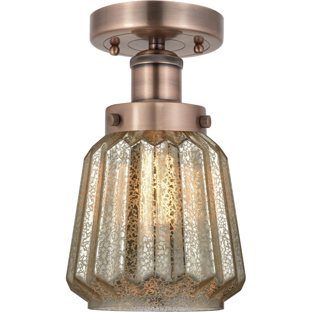 Innovations Lighting 616-1F-AC-G146 Chatham 1 Light 6.5 inch Antique Copper Semi-Flush Mount Ceiling Light