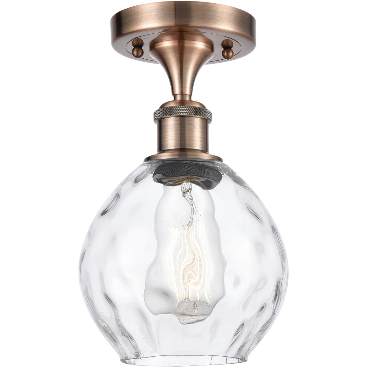 Innovations Lighting 616-1F-AC-G362 Waverly 1 Light 6 inch Antique Copper Semi-Flush Mount Ceiling Light