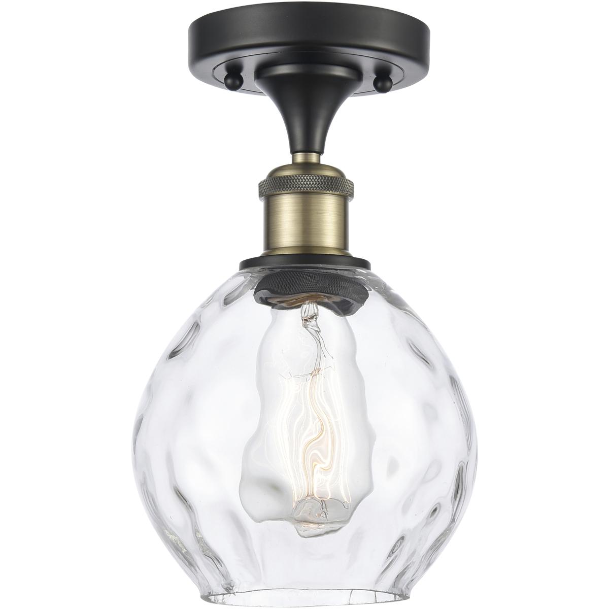 Innovations Lighting 616-1F-BAB-G362 Waverly 1 Light 6 inch Black Antique Brass Semi-Flush Mount Ceiling Light