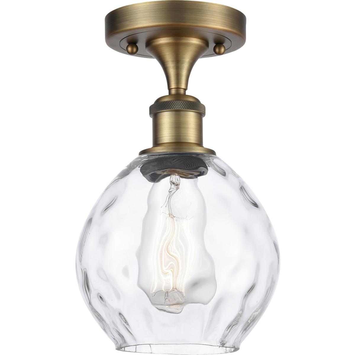 Innovations Lighting 616-1F-BB-G362 Waverly 1 Light 6 inch Brushed Brass Semi-Flush Mount Ceiling Light