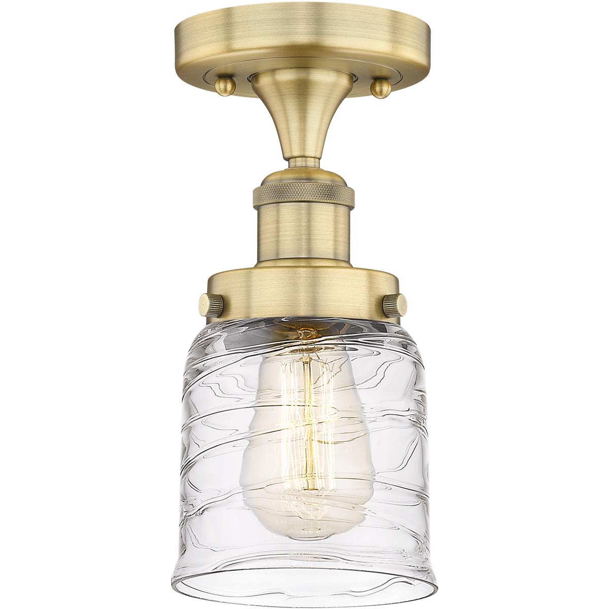 Innovations Lighting 616-1F-BB-G513 Bell 1 Light 5 inch Brushed Brass Semi-Flush Mount Ceiling Light