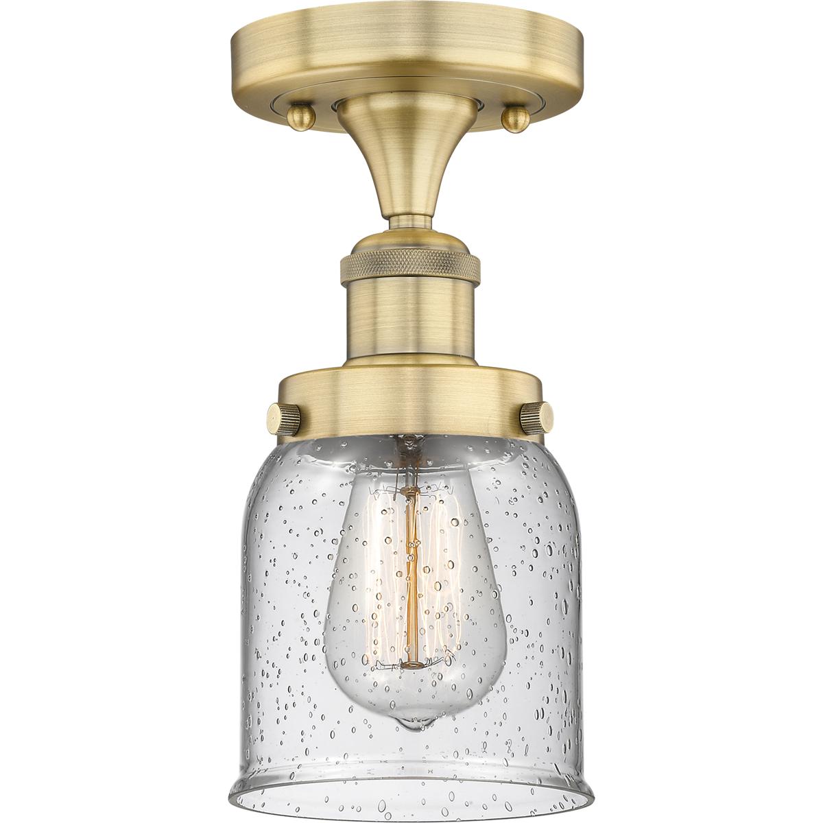 Innovations Lighting 616-1F-BB-G54 Bell 1 Light 5 inch Brushed Brass Semi-Flush Mount Ceiling Light