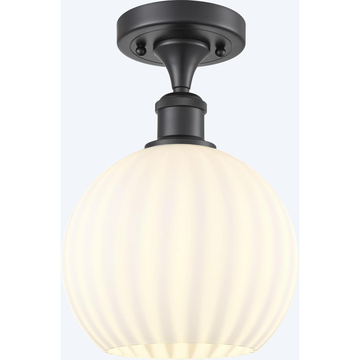Innovations Lighting Bruno Marashlian White Venetian 8 Inch Semi Flush Mount White Venetian - 616-1F-BK-G1217-8WV - Modern Contemporary