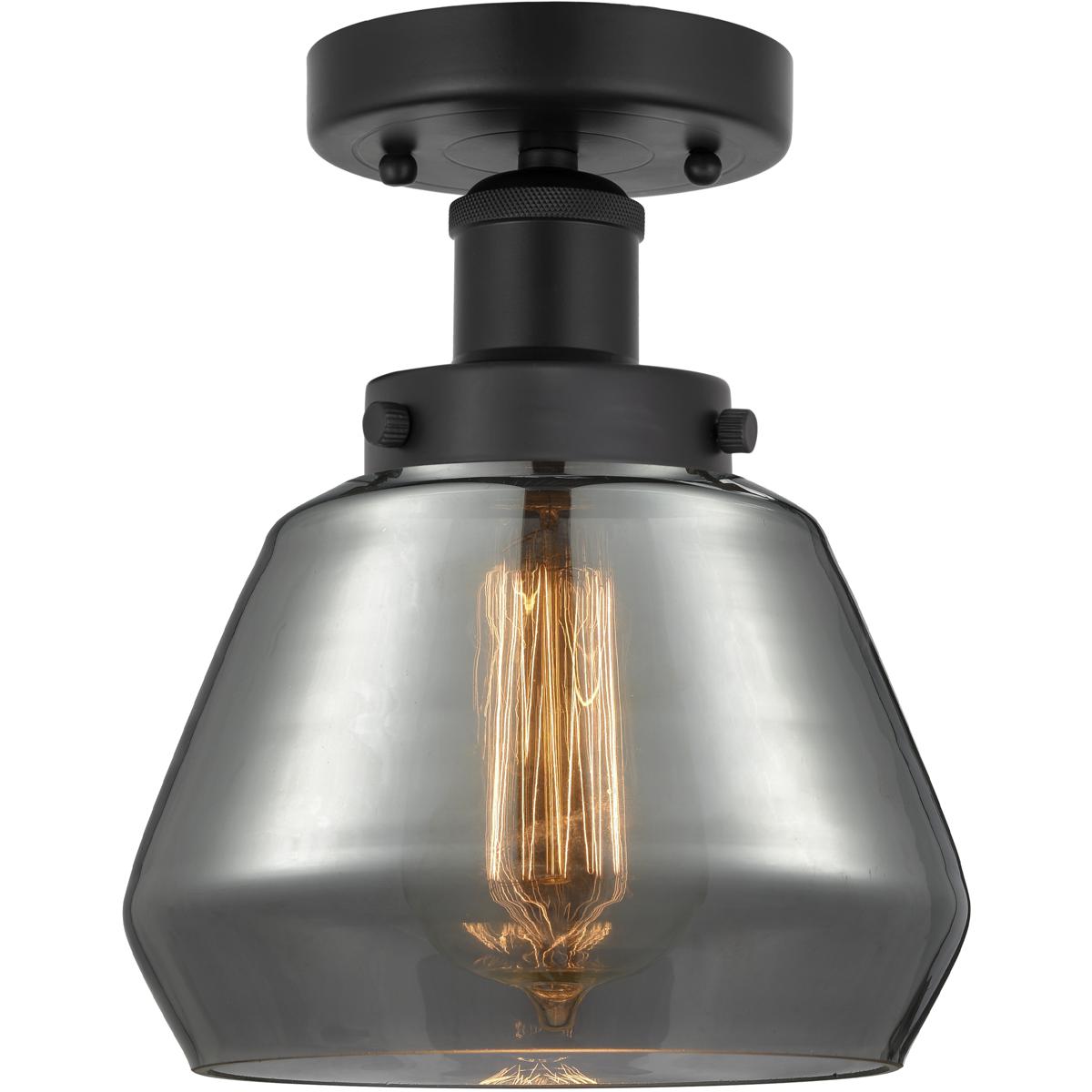Innovations Lighting 616-1F-BK-G173 Fulton 1 Light 6.5 inch Matte Black Semi-Flush Mount Ceiling Light