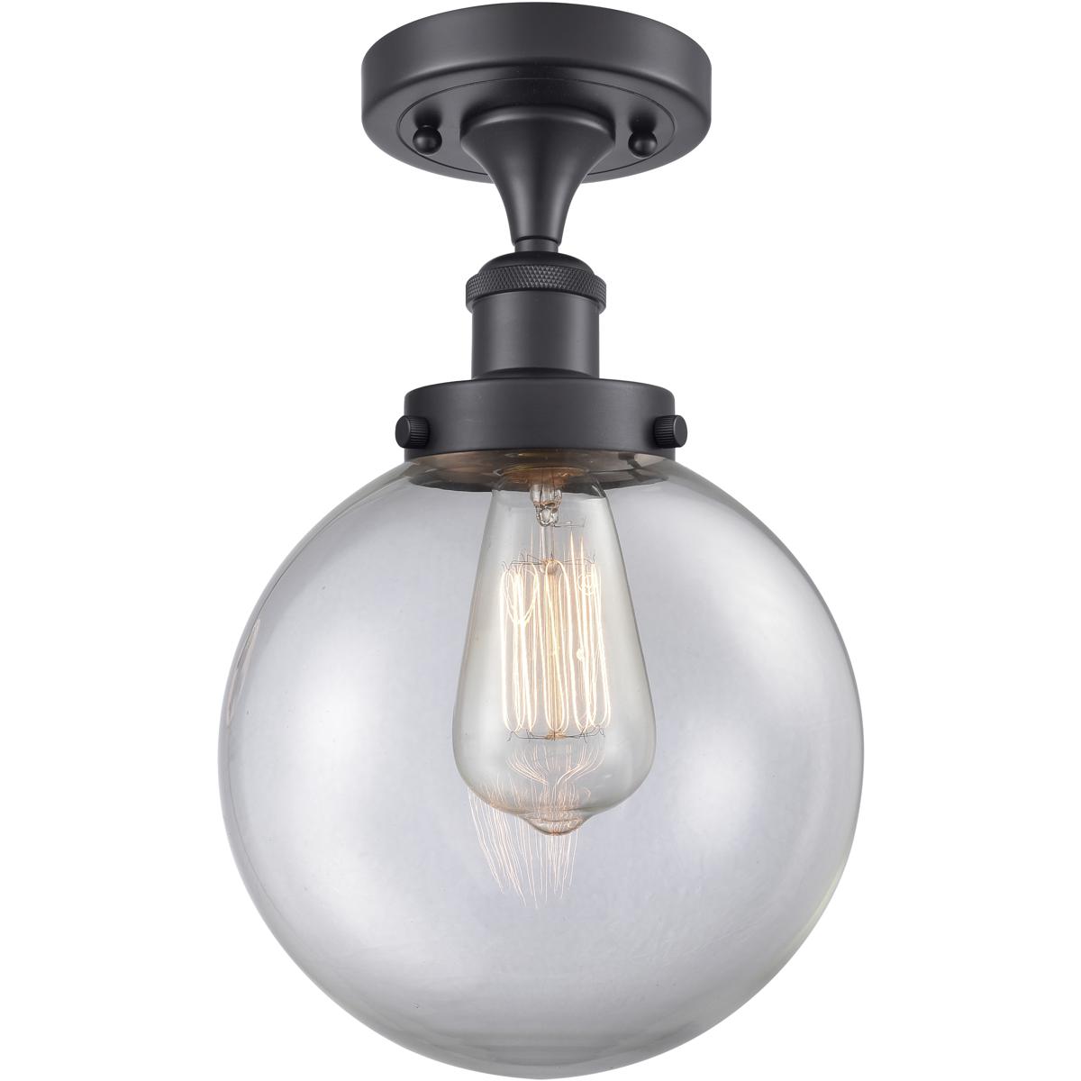 Innovations Lighting Bruno Marashlian Beacon 6 Inch 1 Light Semi Flush Mount Beacon - 616-1F-BK-G202-8 - Transitional