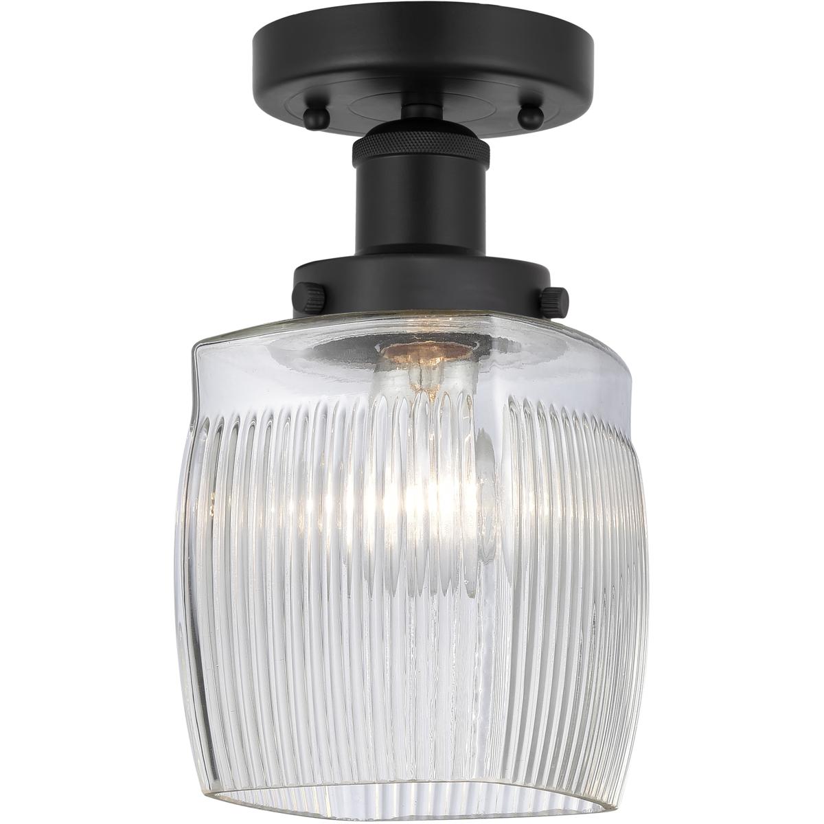 Innovations Lighting 616-1F-BK-G302 Colton 1 Light 6 inch Matte Black Semi-Flush Mount Ceiling Light