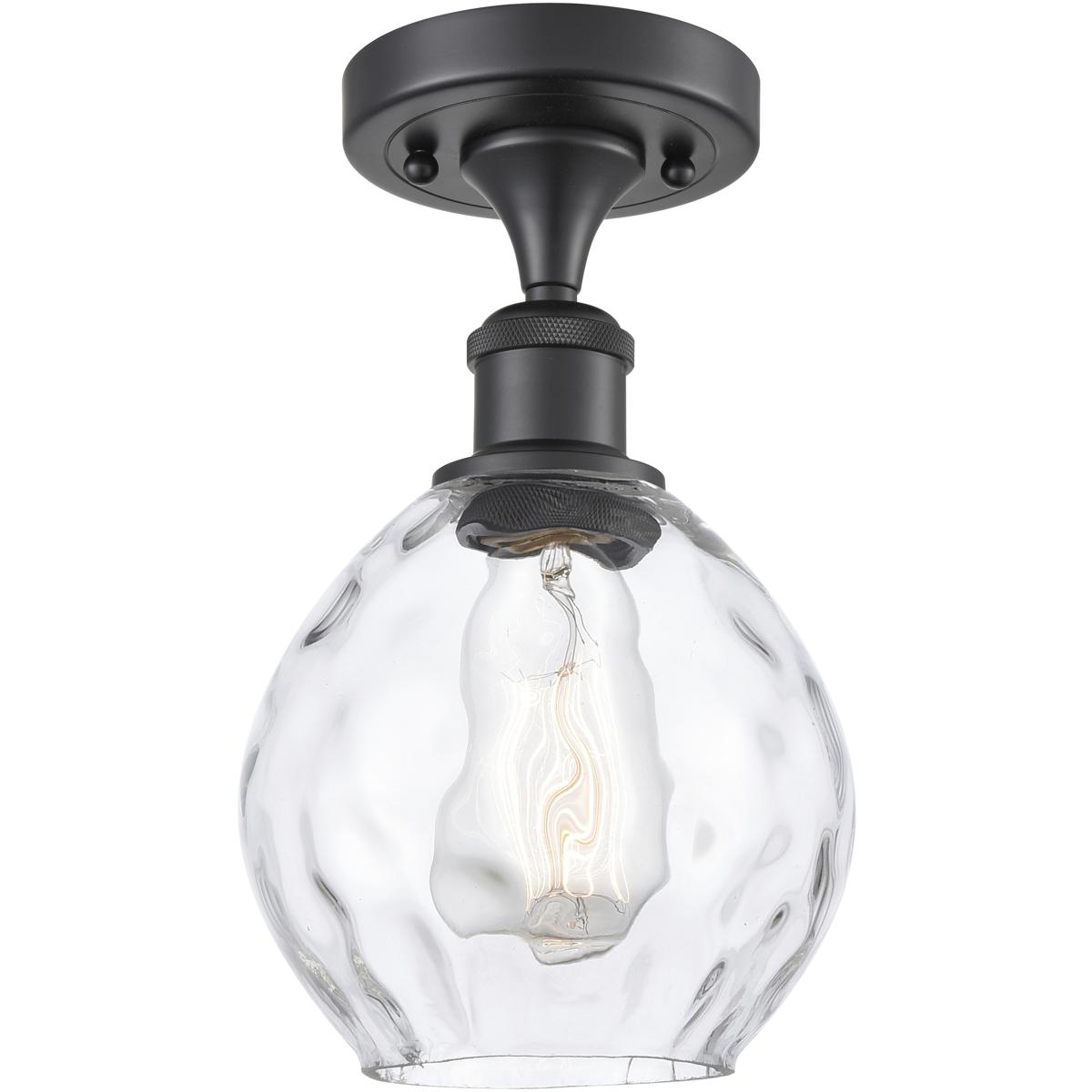 Innovations Lighting 616-1F-BK-G362 Edison Waverly 1 Light 6 inch Matte Black Semi-Flush Mount Ceiling Light