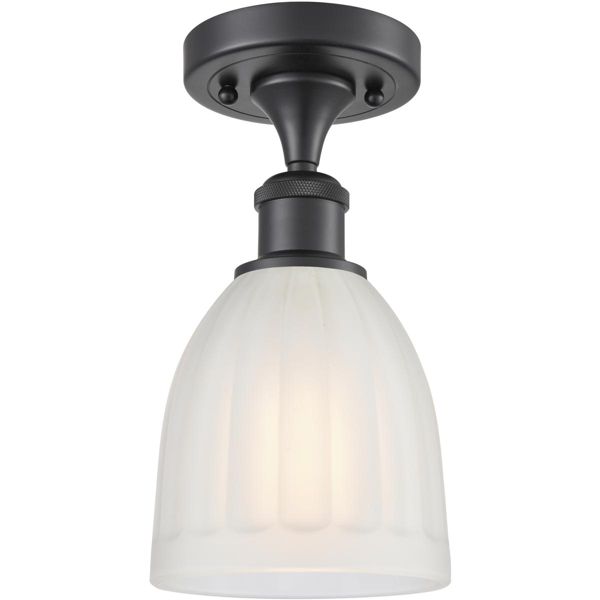 Innovations Lighting Bruno Marashlian Brookfield 5 Inch 1 Light Semi Flush Mount Brookfield - 616-1F-BK-G441 - Industrial