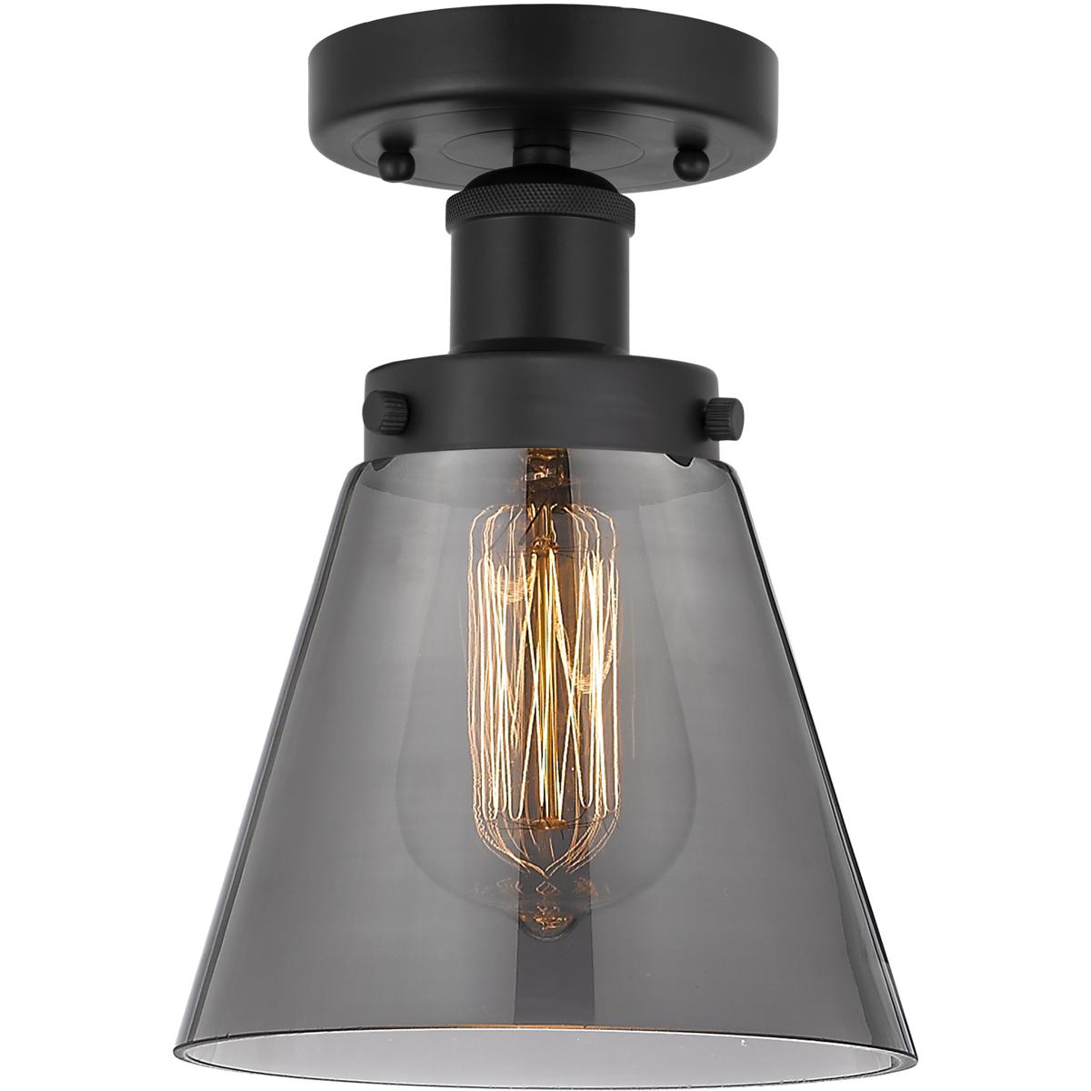 Innovations Lighting 616-1F-BK-G63 Cone 1 Light 6.5 inch Matte Black Semi-Flush Mount Ceiling Light