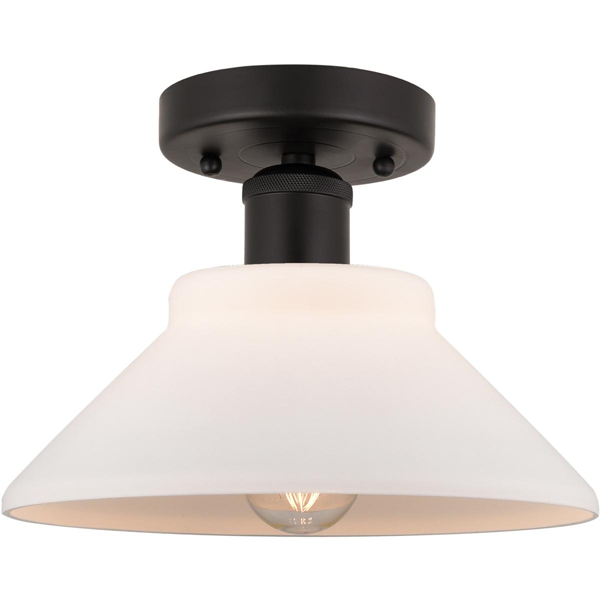 Innovations Lighting 616-1F-OB-G131 Edison Orwell 1 Light 8 inch Oil Rubbed Bronze Semi-Flush Mount Ceiling Light in Matte White Glass