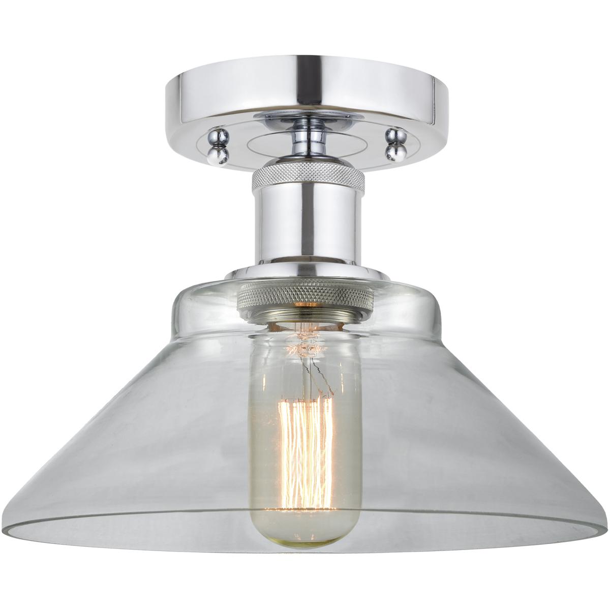 Innovations Lighting 616-1F-SN-G132 Edison Orwell 1 Light 8 inch Brushed Satin Nickel Flush Mount Ceiling Light in Clear Glass