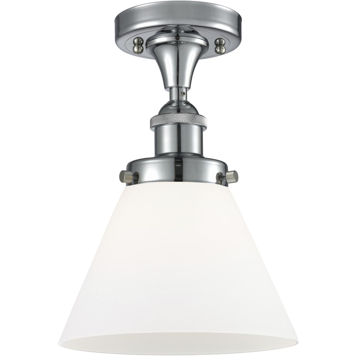 Innovations Lighting 616-1F-PC-G41 Cone 1 Light 7.75 inch Polished Chrome Semi-Flush Mount Ceiling Light in Matte White Glass