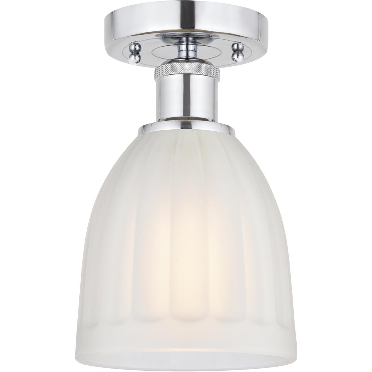 Innovations Lighting 616-1F-PC-G441 Edison Brookfield 1 Light 6 inch Polished Chrome Semi-Flush Mount Ceiling Light in White