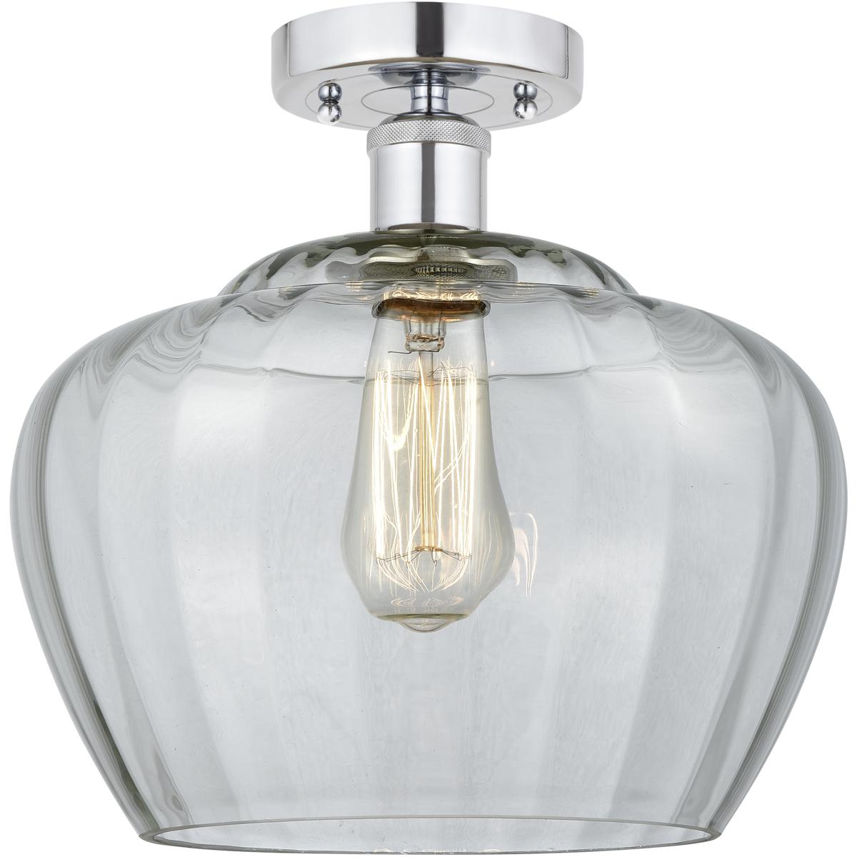Innovations Lighting 616-1F-PC-G92-L Edison Fenton 1 Light 11 inch Polished Chrome Semi-Flush Mount Ceiling Light in Clear Glass
