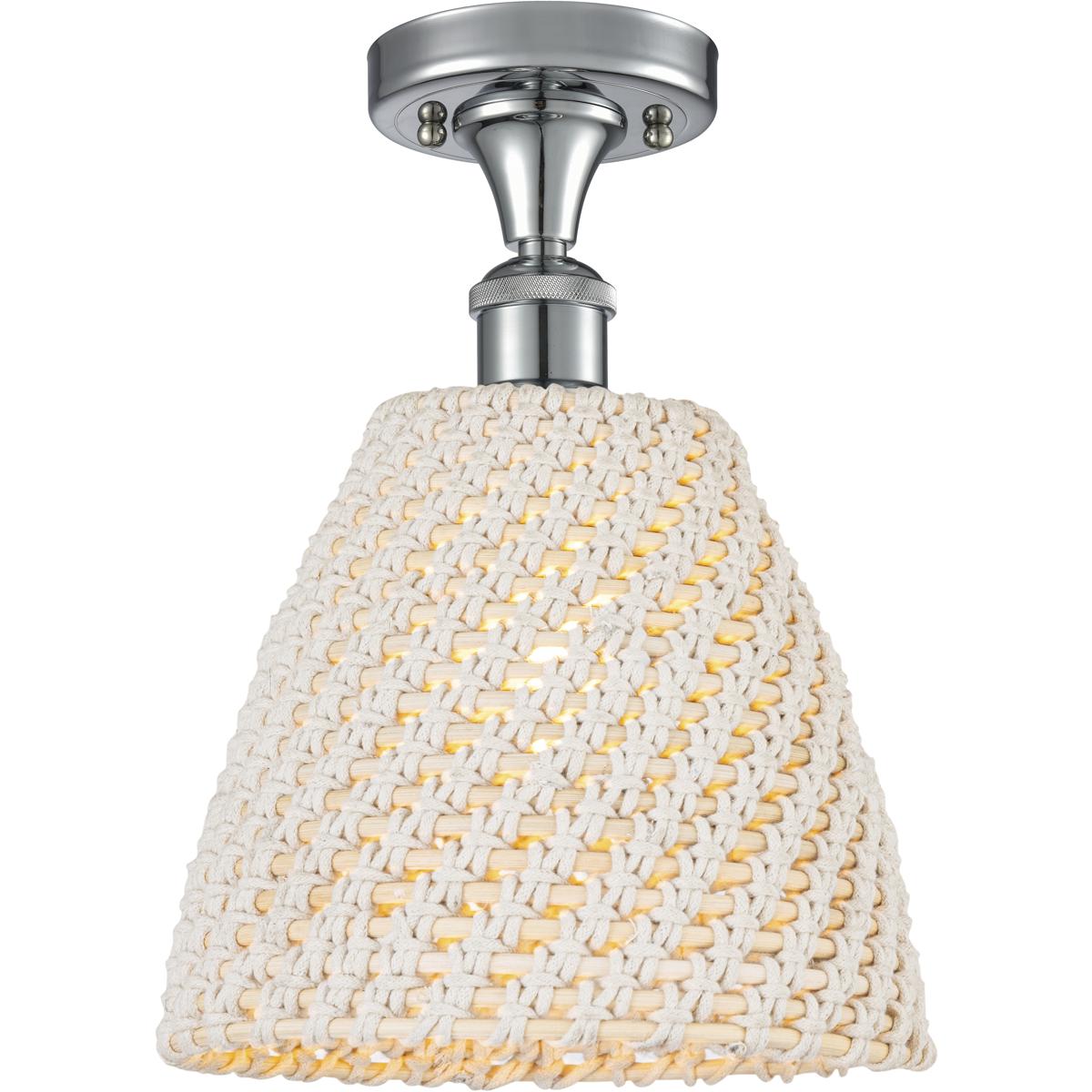 Innovations Lighting 616-1F-PC-NBD-9-NAT Edison Bristol Natural 1 Light 9 inch Polished Chrome Semi-Flush Mount Ceiling Light