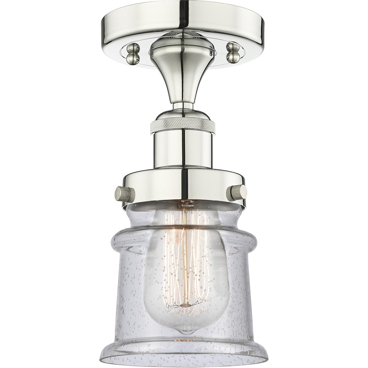 Innovations Lighting 616-1F-PN-G184S Canton 1 Light 5.25 inch Polished Nickel Semi-Flush Mount Ceiling Light