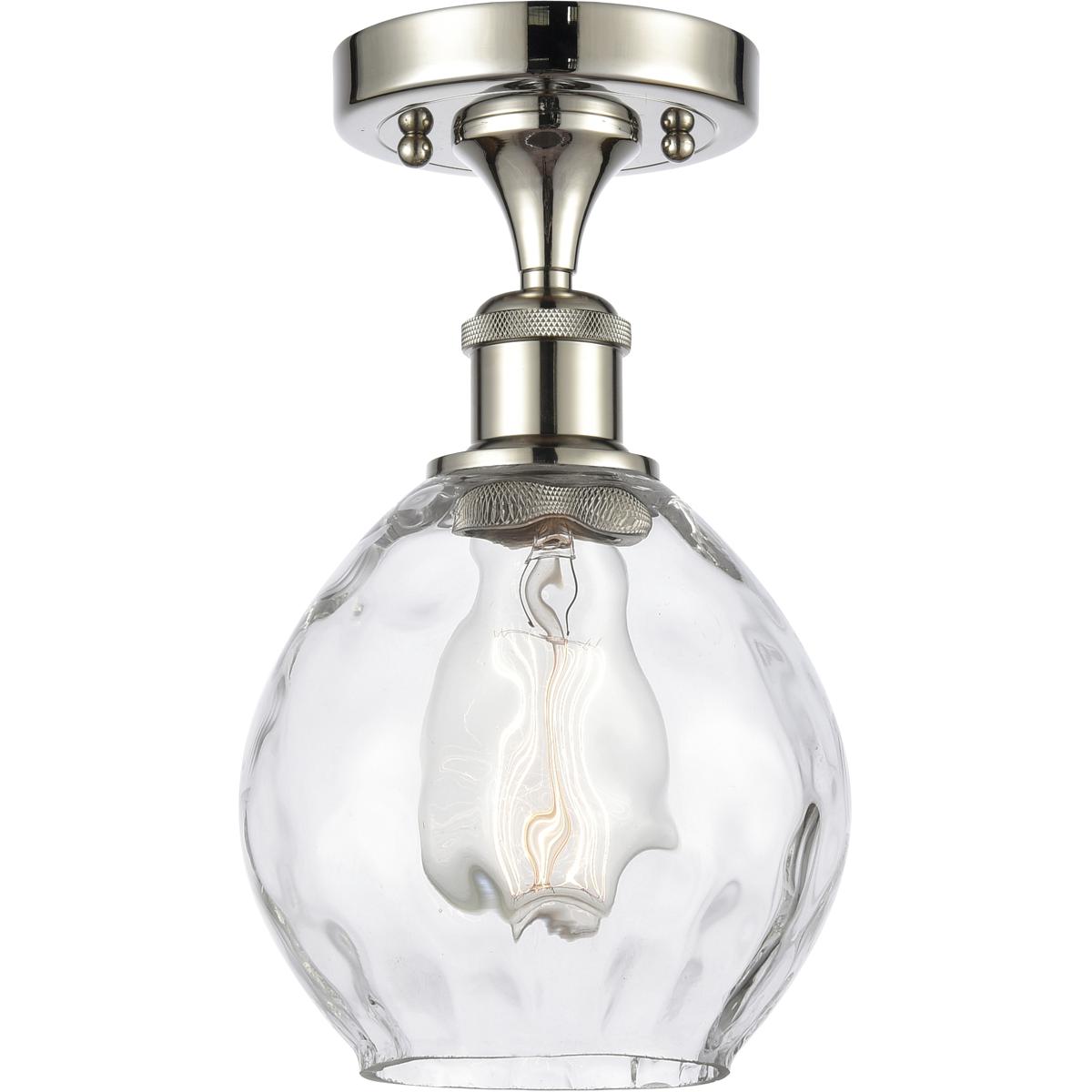 Innovations Lighting 616-1F-PN-G362 Waverly 1 Light 6 inch Polished Nickel Semi-Flush Mount Ceiling Light
