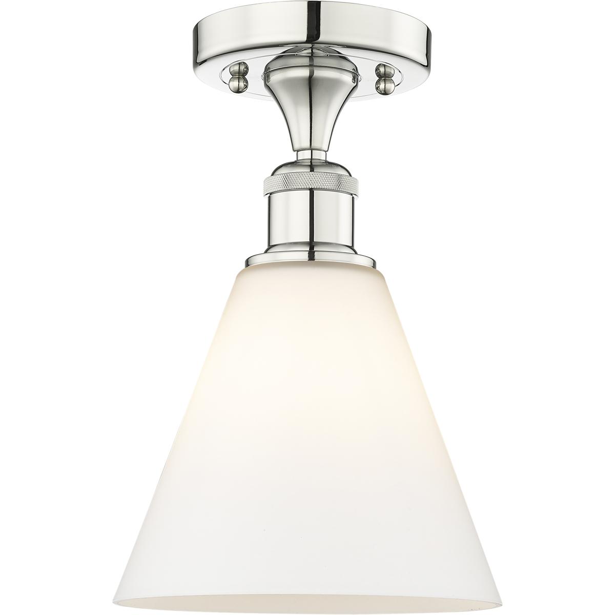 Innovations Lighting 616-1F-PN-GBC-81 Berkshire 1 Light 8 inch Polished Nickel Semi-Flush Mount Ceiling Light