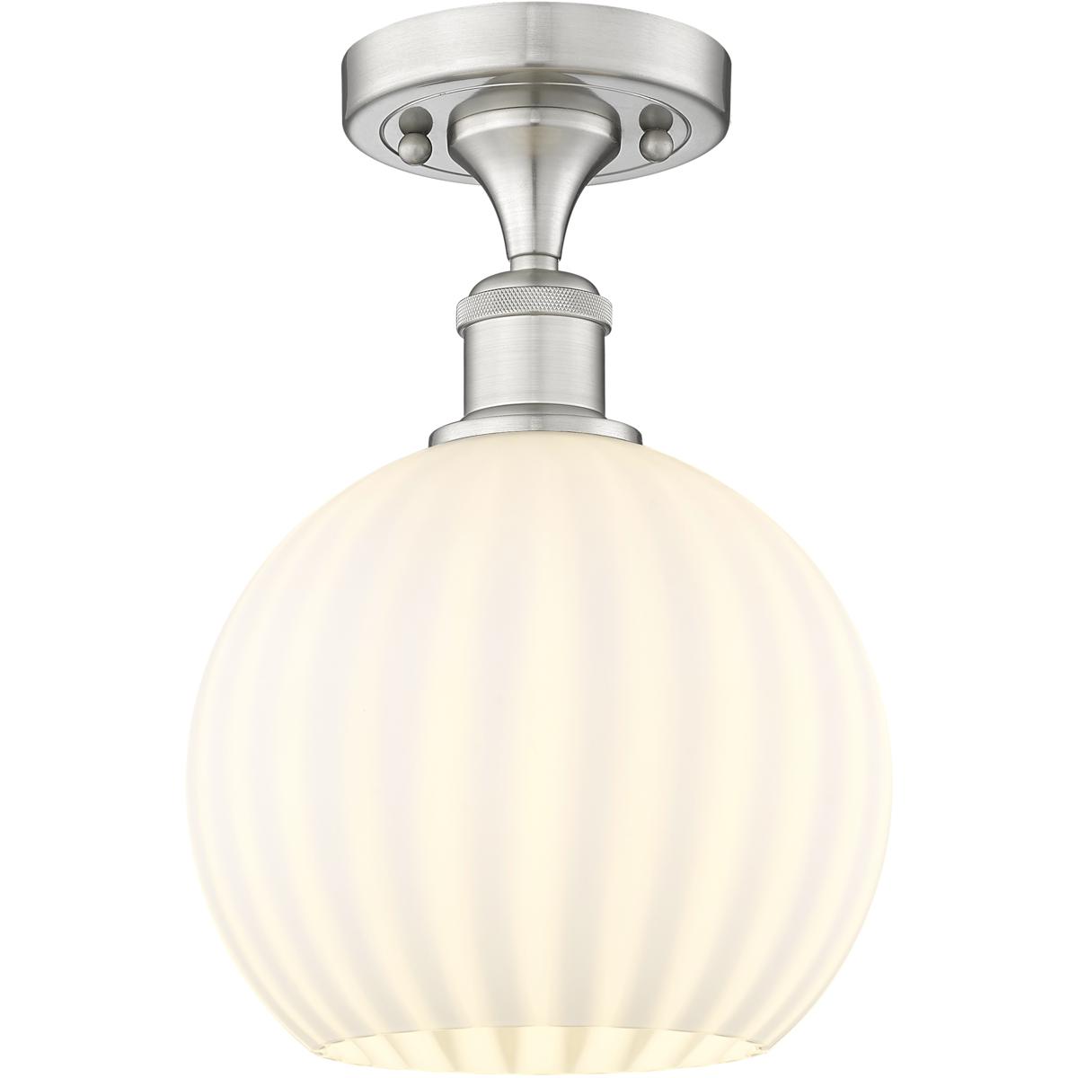 Innovations Lighting Bruno Marashlian White Venetian 8 Inch Semi Flush Mount White Venetian - 616-1F-SN-G1217-8WV - Modern Contemporary