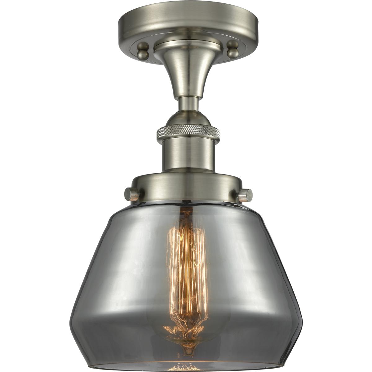 Innovations Lighting Bruno Marashlian Fulton 6 Inch 1 Light Semi Flush Mount Fulton - 616-1F-SN-G173 - Industrial