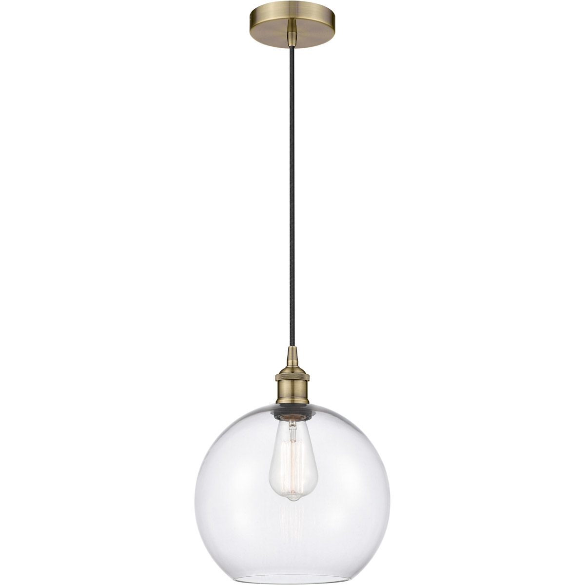 Innovations Lighting 616-1P-AB-G122-10-LED Edison Athens LED 10 inch Antique Brass Mini Pendant Ceiling Light in Clear Glass
