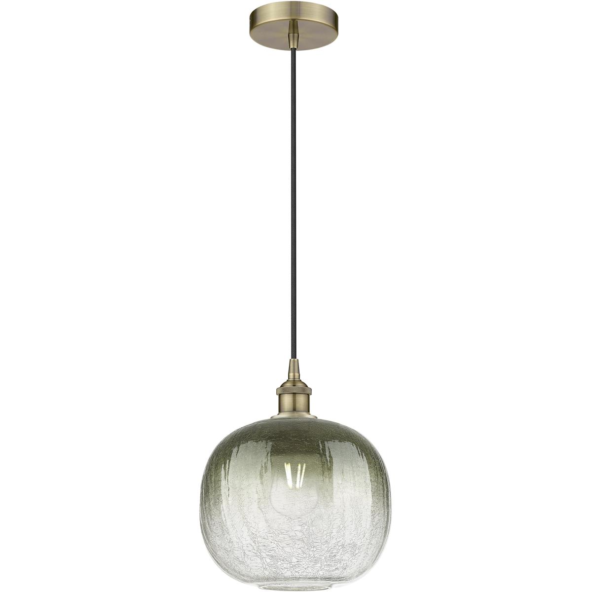 Innovations Lighting 616-1P-AB-G481-10SL Edison Brookhaven Sphere 1 Light 10.5 inch Antique Brass Mini Pendant Ceiling Light in Slate Glass