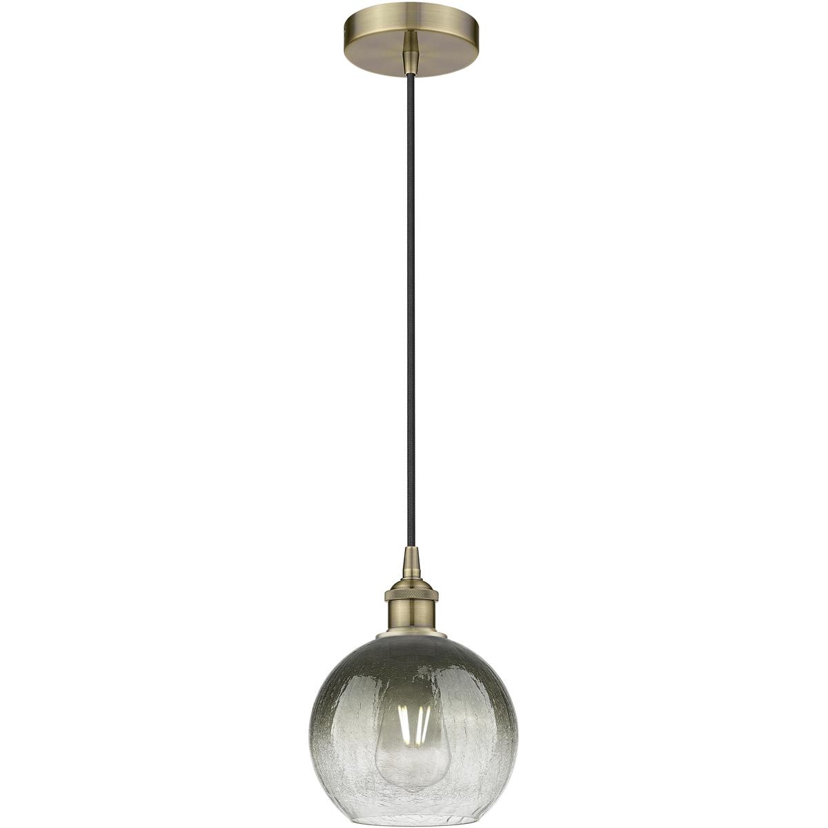 Innovations Lighting 616-1P-AB-G483-8SL Edison Brookhaven Globe 1 Light 7.88 inch Antique Brass Mini Pendant Ceiling Light in Slate Glass