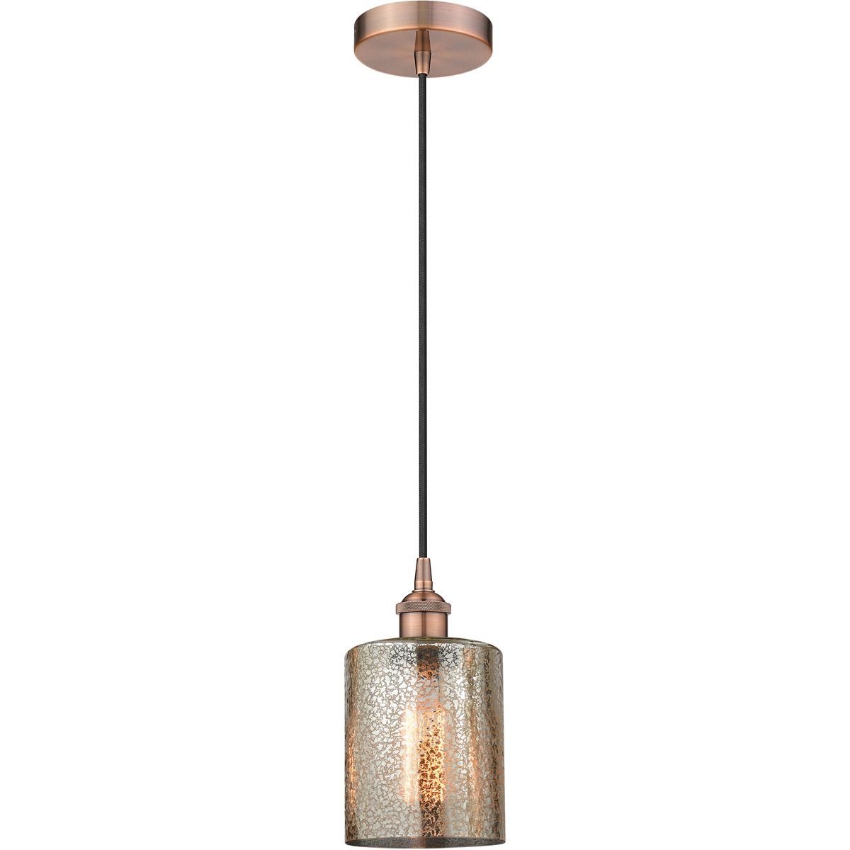 Innovations Lighting 616-1P-AC-G116-LED Edison Cobbleskill LED 5 inch Antique Copper Mini Pendant Ceiling Light