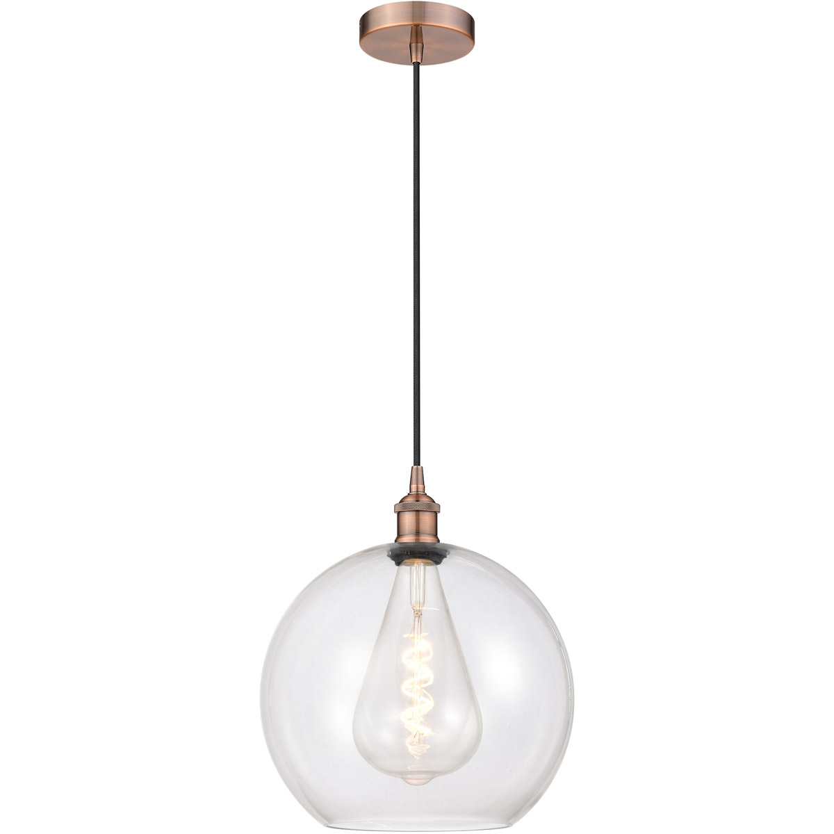 Innovations Lighting 616-1P-AC-G122-12 Edison Athens 1 Light 12 inch Antique Copper Mini Pendant Ceiling Light