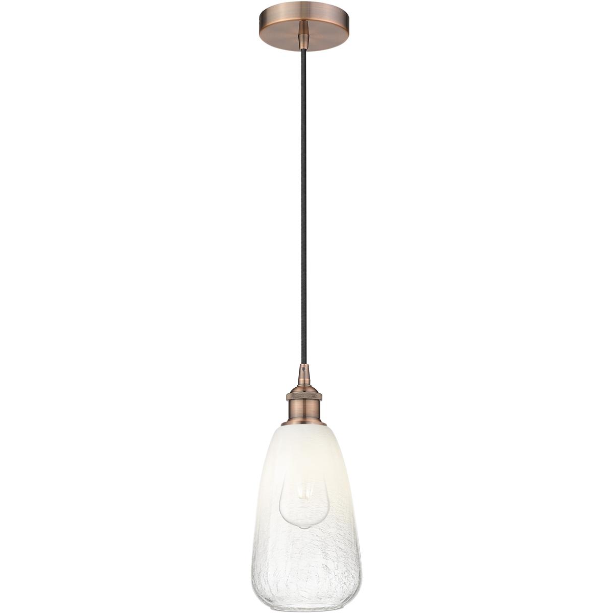 Innovations Lighting 616-1P-AC-G480-6OP Edison Brookhaven Almond 1 Light 6 inch Antique Copper Mini Pendant Ceiling Light in Opal Glass