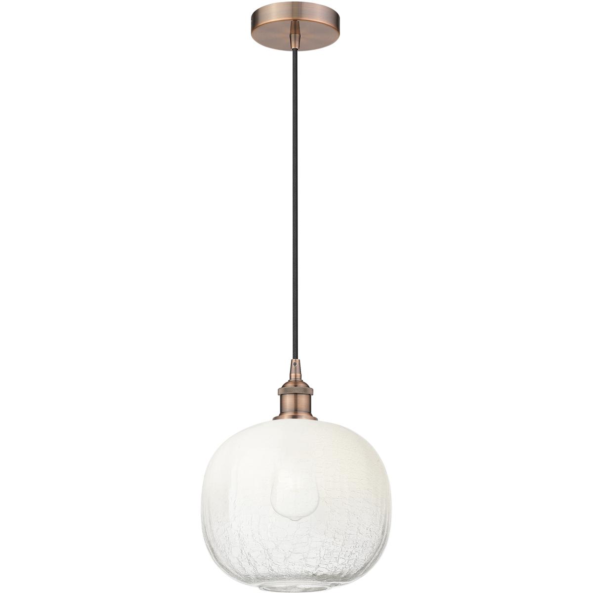 Innovations Lighting 616-1P-AC-G481-10OP Edison Brookhaven Sphere 1 Light 10.5 inch Antique Copper Mini Pendant Ceiling Light in Opal Glass