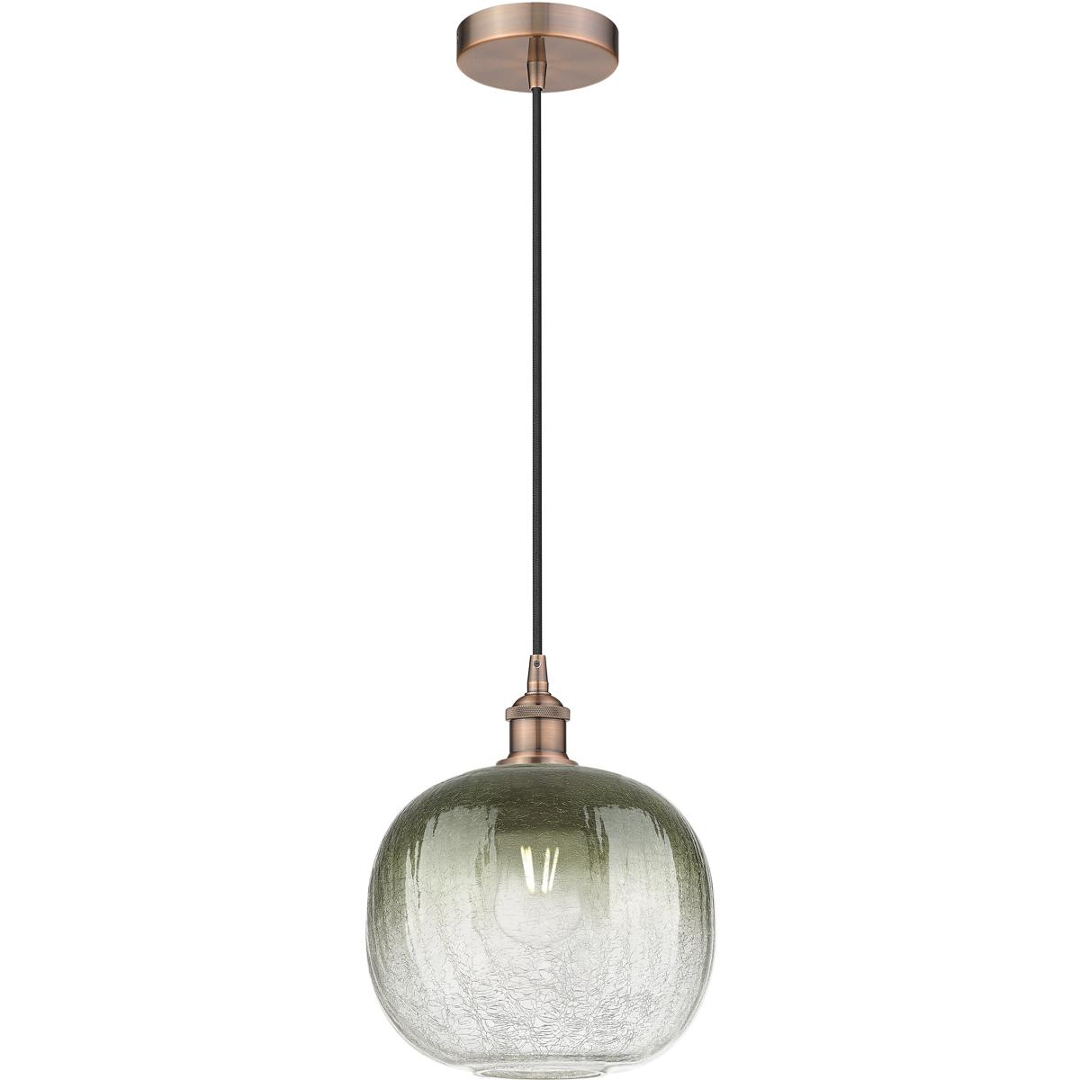 Innovations Lighting 616-1P-AC-G481-10SL Edison Brookhaven Sphere 1 Light 10.5 inch Antique Copper Mini Pendant Ceiling Light in Slate Glass
