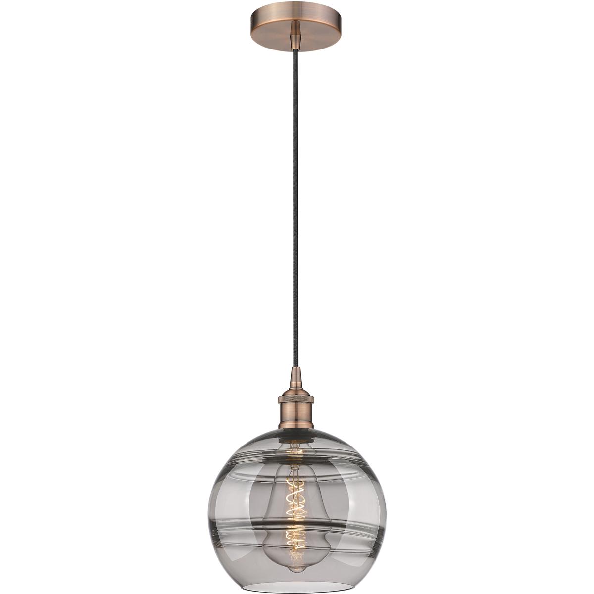 Innovations Lighting 616-1P-AC-G556-10SM Edison Rochester 1 Light 10 inch Antique Copper Cord Hung Mini Pendant Ceiling Light