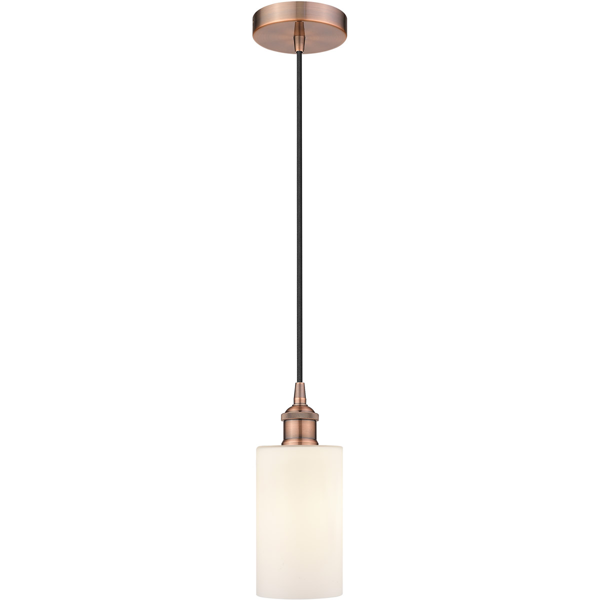 Innovations Lighting 616-1P-AC-G801-LED Edison Clymer LED 4 inch Antique Copper Mini Pendant Ceiling Light