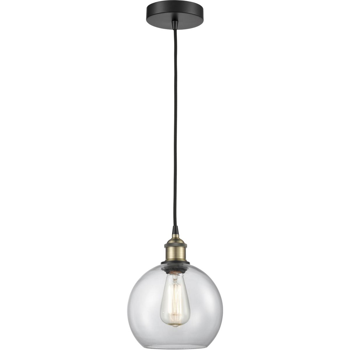 Innovations Lighting 616-1P-BAB-G122-8 Athens 1 Light 8 inch Black Antique Brass Mini Pendant Ceiling Light in Clear