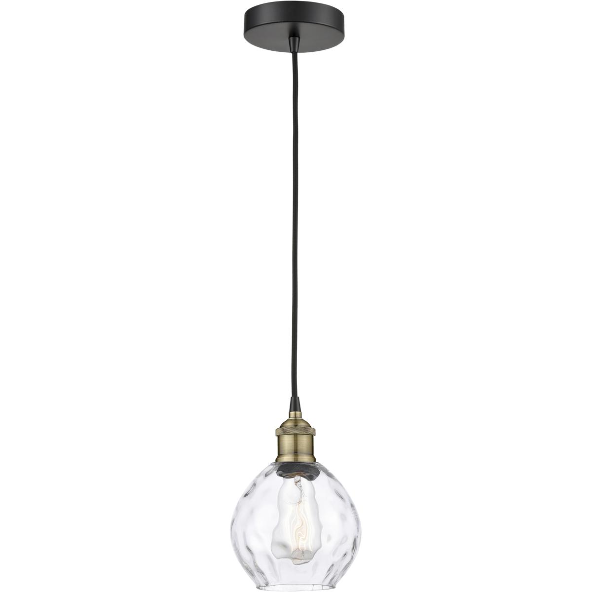 Innovations Lighting 616-1P-BAB-G362 Waverly 1 Light 6 inch Black Antique Brass Mini Pendant Ceiling Light in Clear Glass