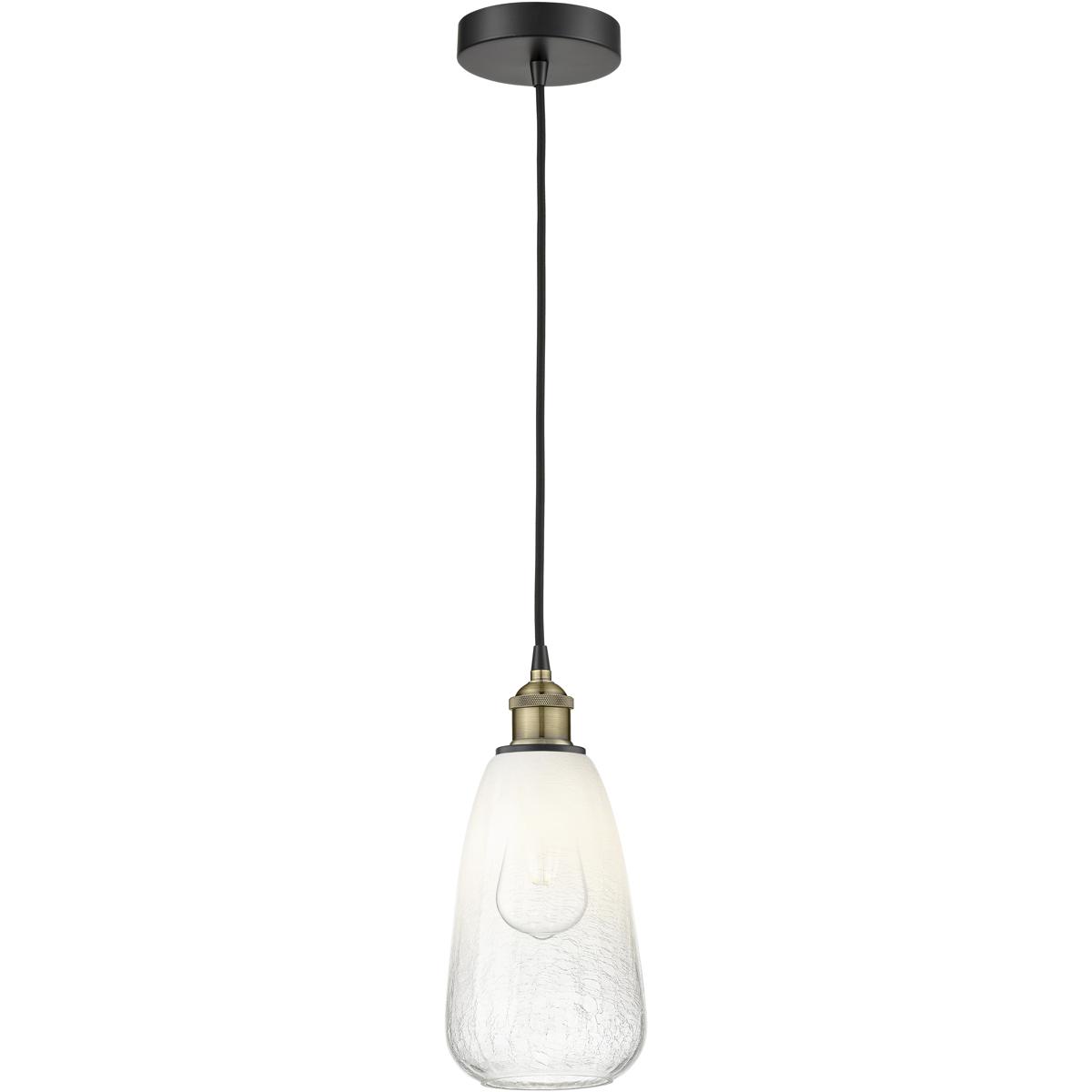 Innovations Lighting 616-1P-BAB-G480-6OP Edison Brookhaven Almond 1 Light 6 inch Black Antique Brass Mini Pendant Ceiling Light in Opal Glass