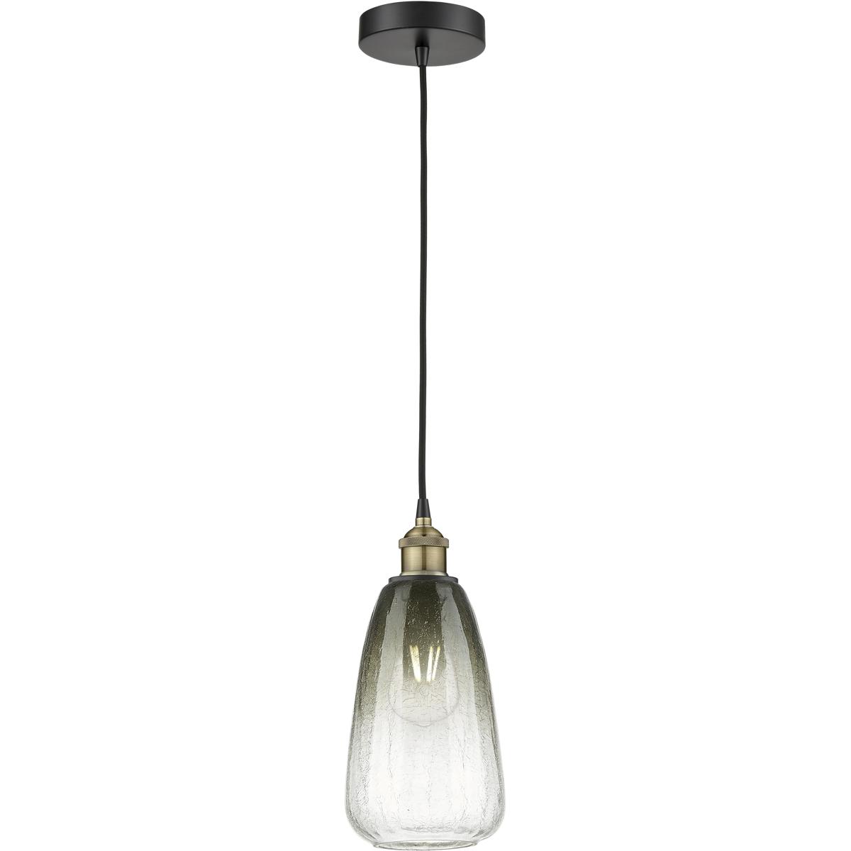 Innovations Lighting 616-1P-BAB-G480-6SL Edison Brookhaven Almond 1 Light 6 inch Black Antique Brass Mini Pendant Ceiling Light in Slate Glass