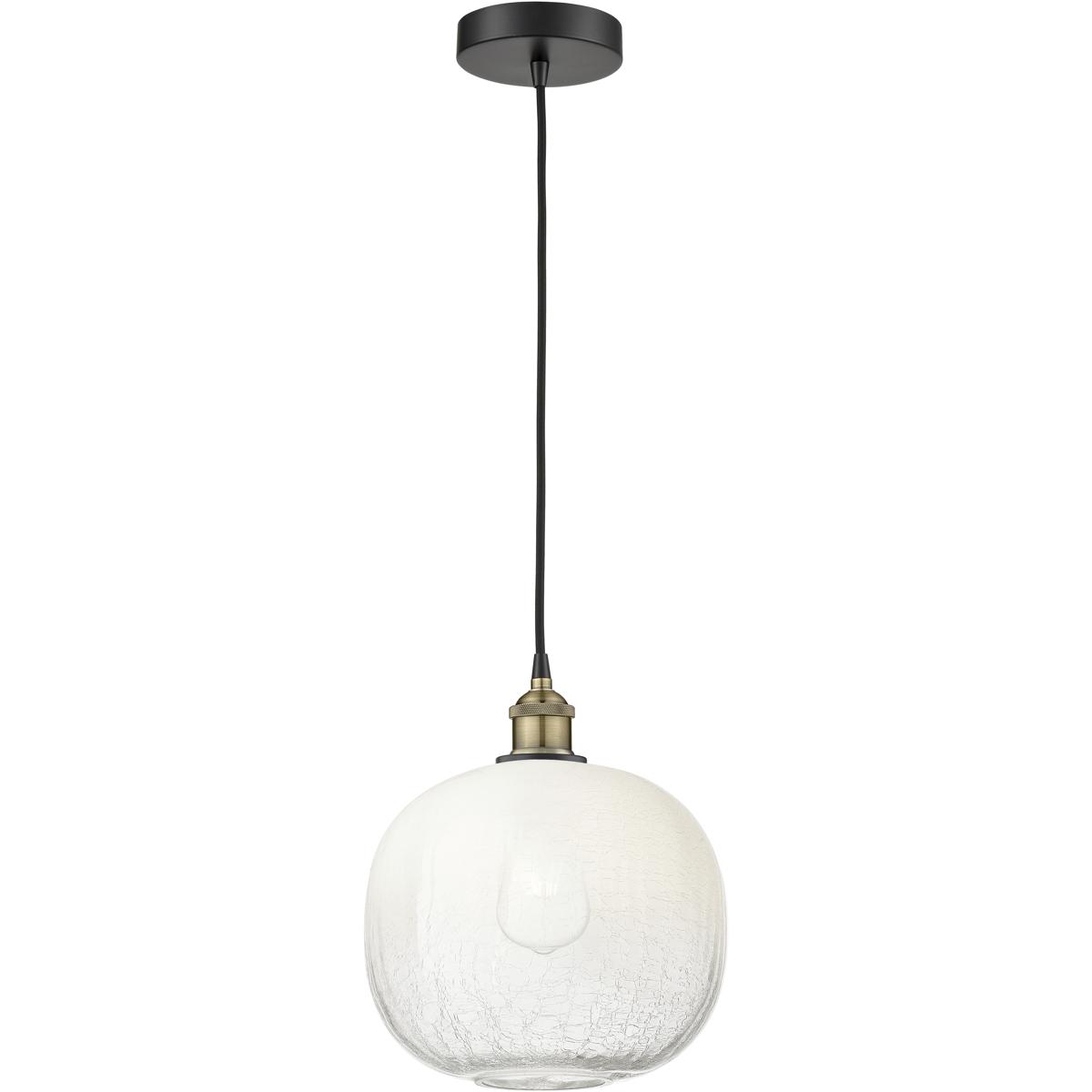 Innovations Lighting 616-1P-BAB-G481-10OP Edison Brookhaven Sphere 1 Light 10.5 inch Black Antique Brass Mini Pendant Ceiling Light in Opal Glass
