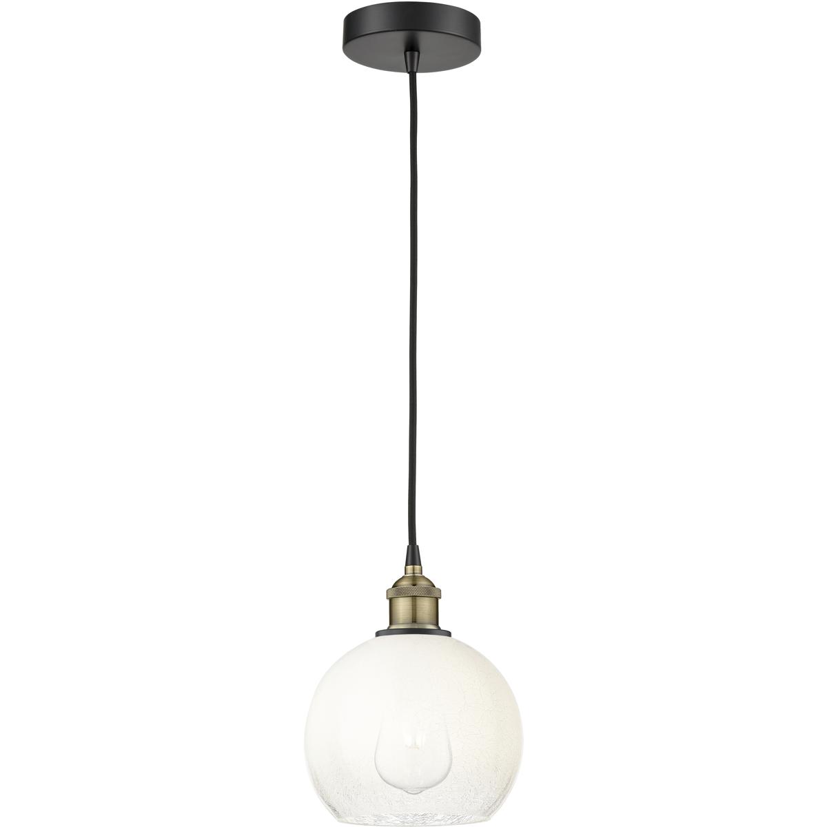 Innovations Lighting 616-1P-BAB-G483-8OP Edison Brookhaven Globe 1 Light 7.88 inch Black Antique Brass Mini Pendant Ceiling Light in Opal Glass