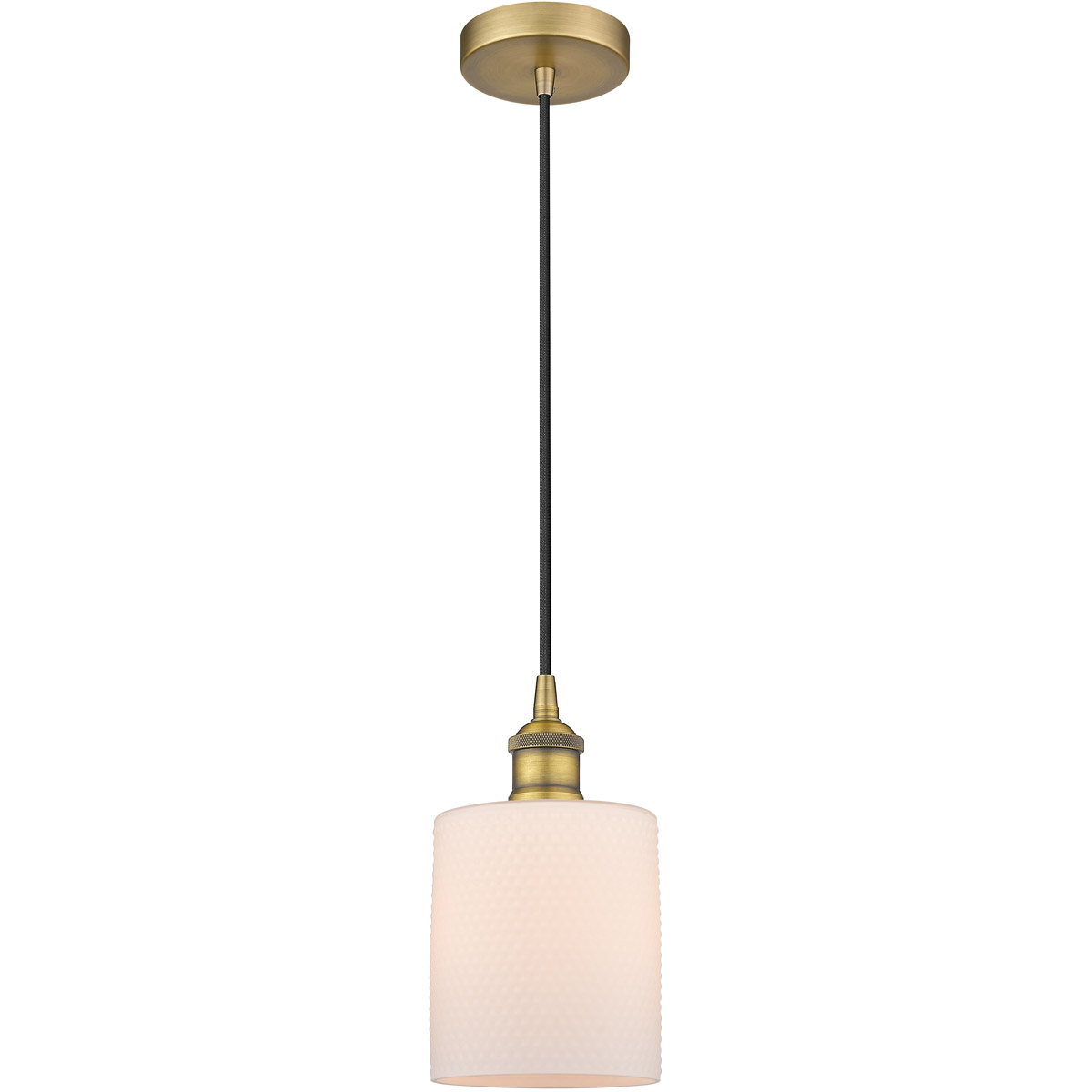 Innovations Lighting 616-1P-BB-G111-LED Edison Cobbleskill LED 5 inch Brushed Brass Mini Pendant Ceiling Light