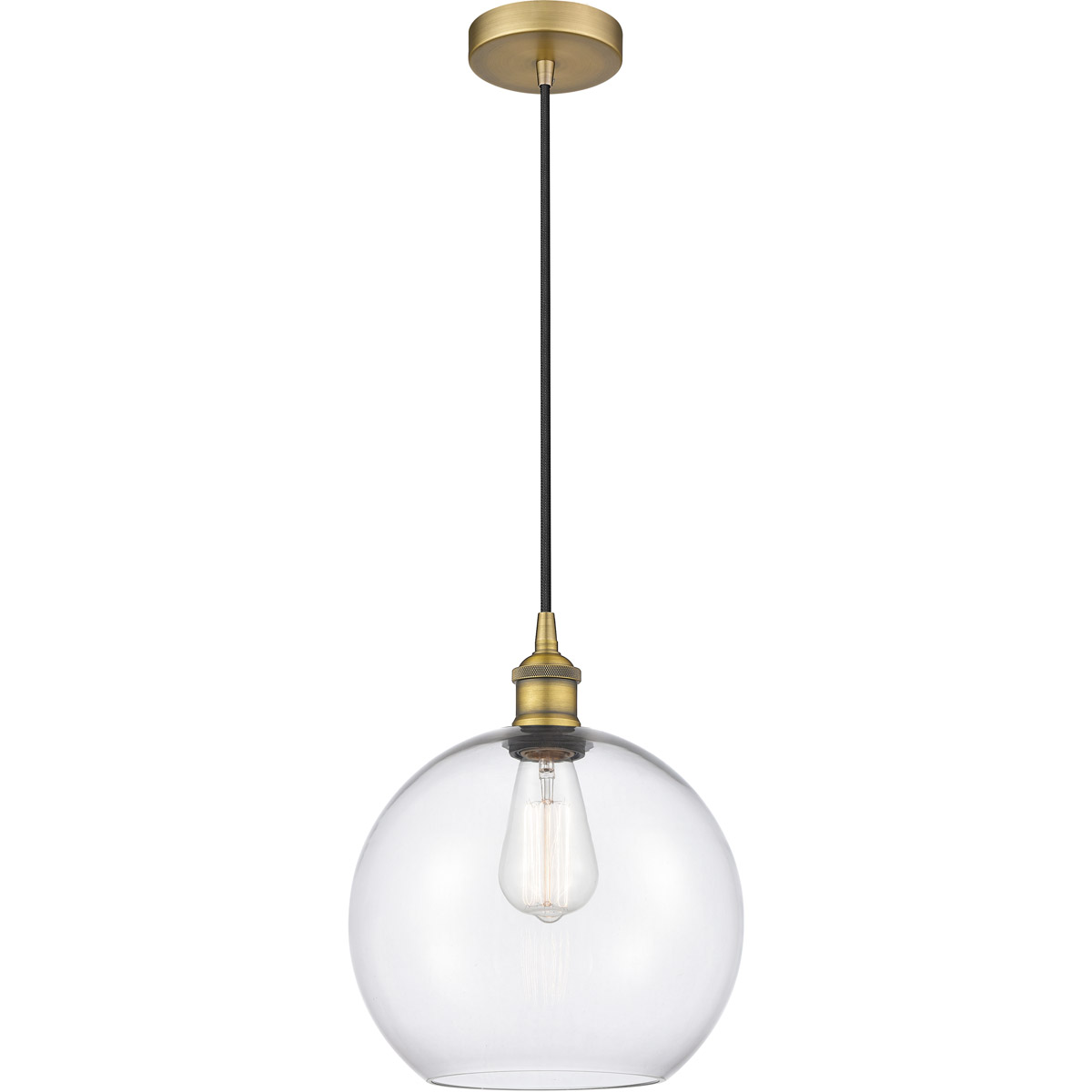 Innovations Lighting 616-1P-BB-G122-10-LED Edison Athens LED 10 inch Brushed Brass Mini Pendant Ceiling Light in Clear Glass