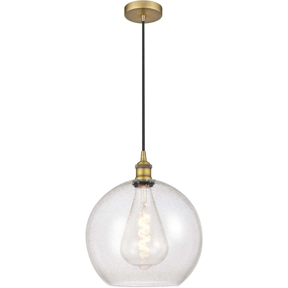 Innovations Lighting 616-1P-BB-G124-12 Edison Athens 1 Light 12 inch Brushed Brass Mini Pendant Ceiling Light