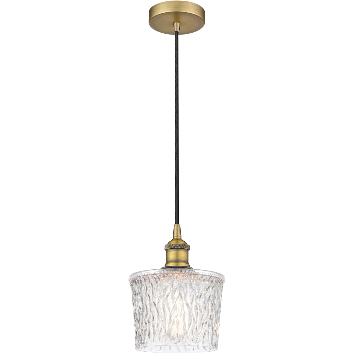 Innovations Lighting 616-1P-BB-G402-LED Edison Niagra LED 6.5 inch Brushed Brass Mini Pendant Ceiling Light