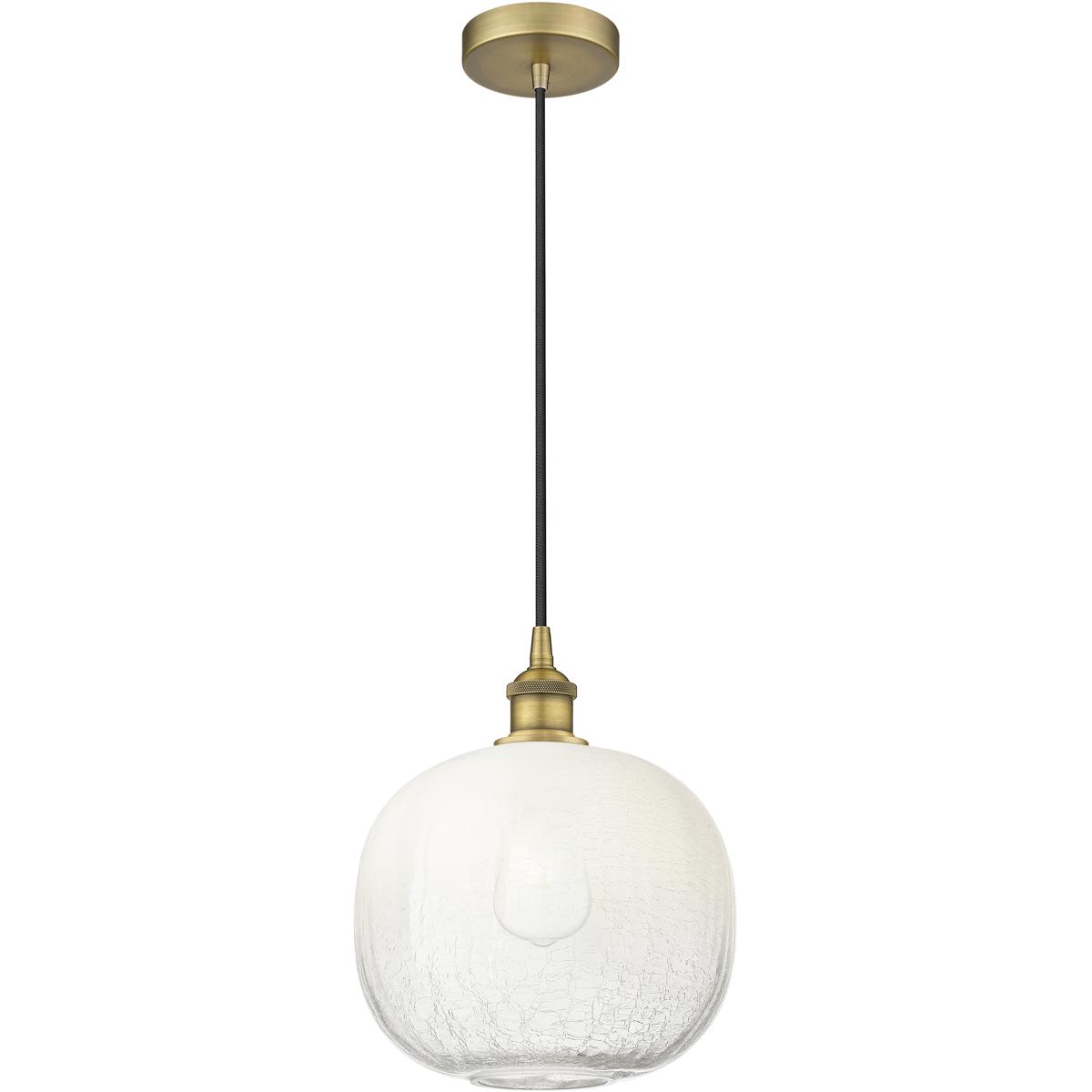 Innovations Lighting 616-1P-BB-G481-10OP Edison Brookhaven Sphere 1 Light 10.5 inch Brushed Brass Mini Pendant Ceiling Light in Opal Glass