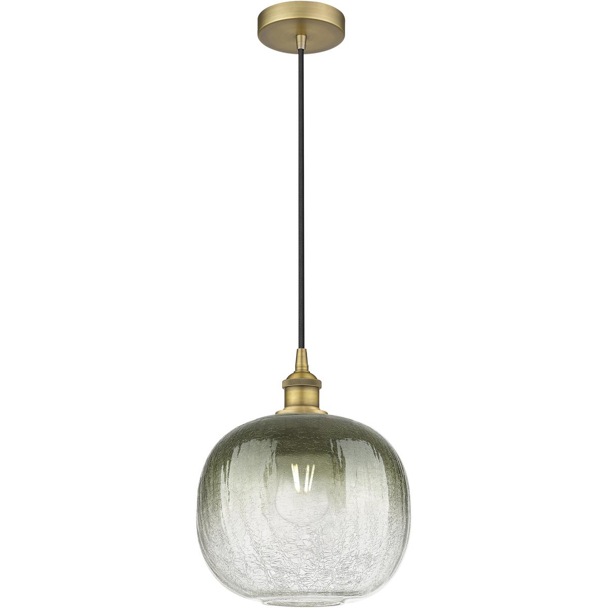 Innovations Lighting 616-1P-BB-G481-10SL Edison Brookhaven Sphere 1 Light 10.5 inch Brushed Brass Mini Pendant Ceiling Light in Slate Glass