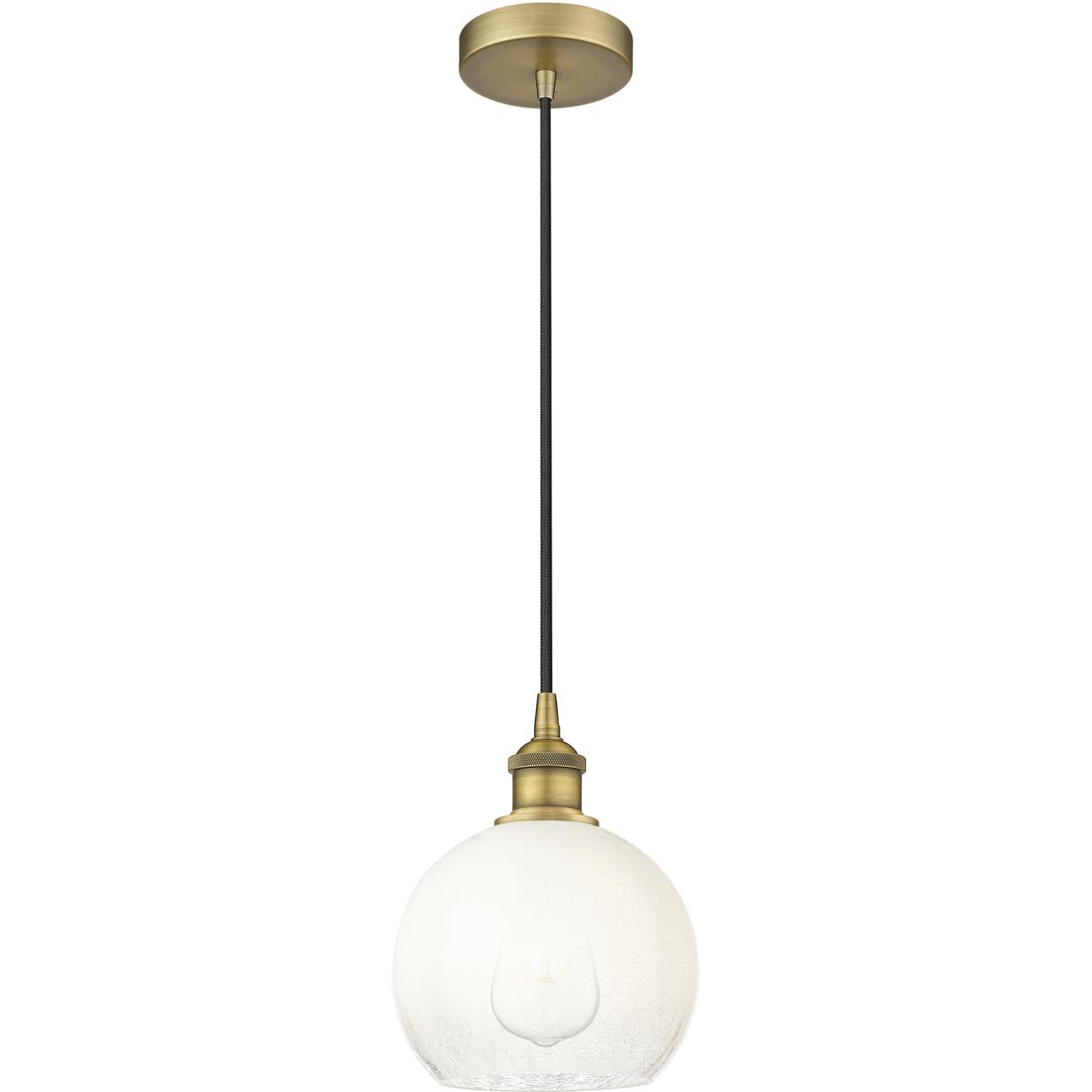 Innovations Lighting 616-1P-BB-G483-8OP Edison Brookhaven Globe 1 Light 7.88 inch Brushed Brass Mini Pendant Ceiling Light in Opal Glass