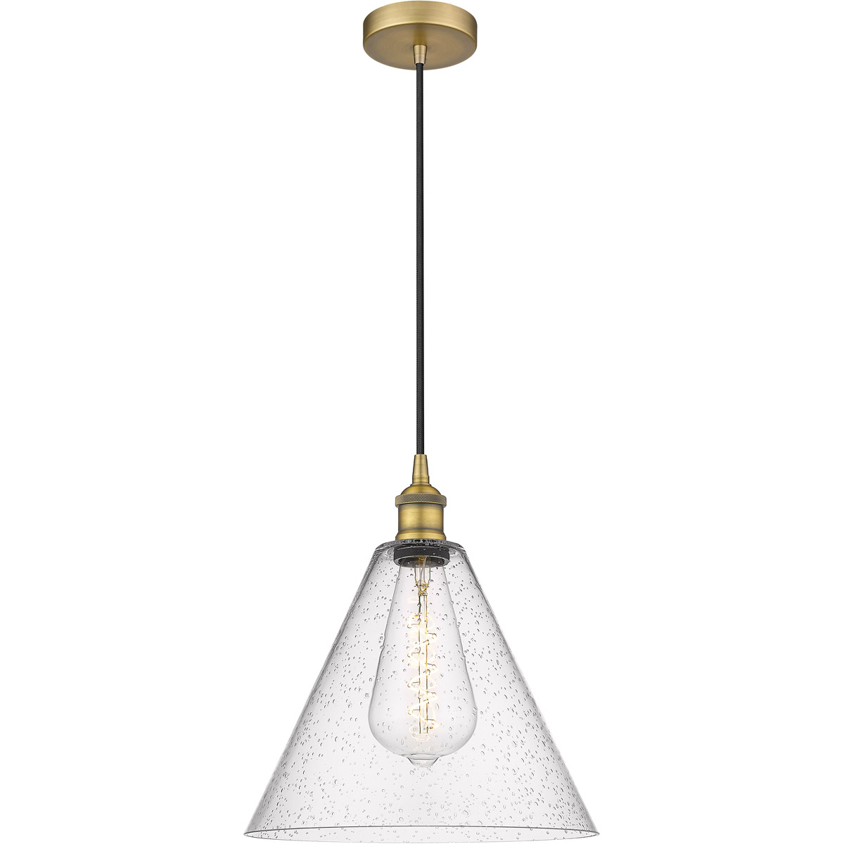Innovations Lighting Bruno Marashlian Edison Cone 12 Inch Mini Pendant Edison Cone - 616-1P-BB-GBC-124 - Modern Contemporary
