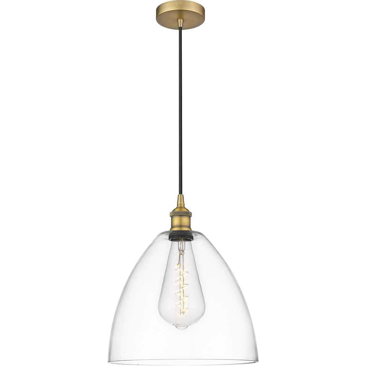 Innovations Lighting 616-1P-BB-GBD-122 Edison Dome 1 Light 12 inch Brushed Brass Mini Pendant Ceiling Light