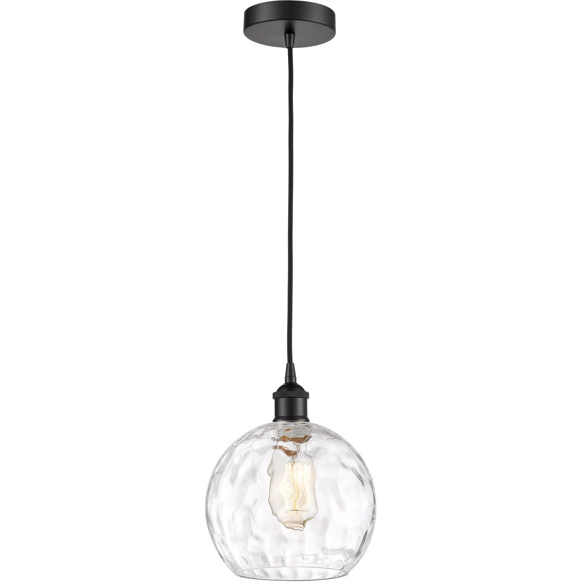 Innovations Lighting Bruno Marashlian Athens Water Glass Mini Pendant Athens Water Glass - 616-1P-BK-G1215-8 - Modern Contemporary